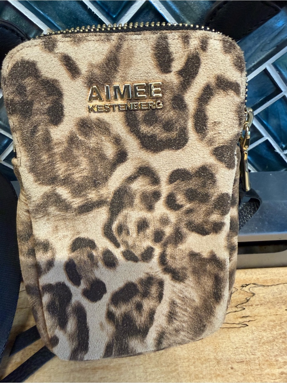 Aimee Kestenberg Leopard Print Crossbody in Tan and Black